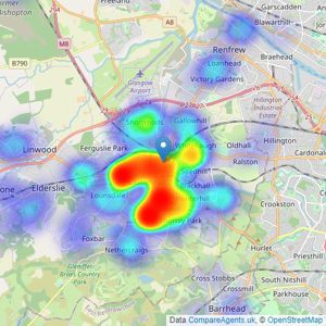 Allen & Harris - Paisley listings heatmap