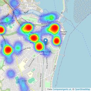 Allen & Harris - Penarth listings heatmap