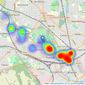 Allen & Harris - Pontcanna listings heatmap