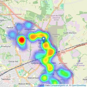 Allen & Harris - Swindon Ermin Street listings heatmap