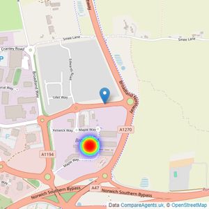 Allison Homes Eastern Counties listings heatmap