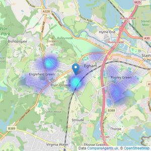 Alpha Residential - Egham listings heatmap