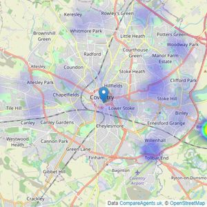 Alternative Estates - Coventry listings heatmap