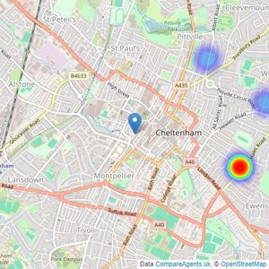 Althorp & Co - Covering Gloucestershire listings heatmap