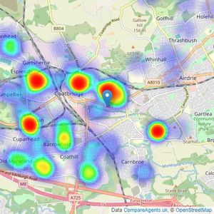 AM Fagan Estate Agents - Coatbridge listings heatmap