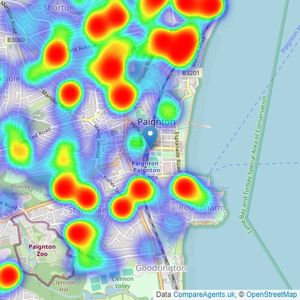 Amanda Ayshford Estate Agents - Paignton listings heatmap