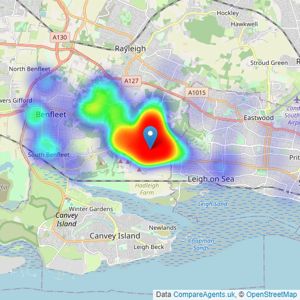 Amos Estates - Hadleigh listings heatmap