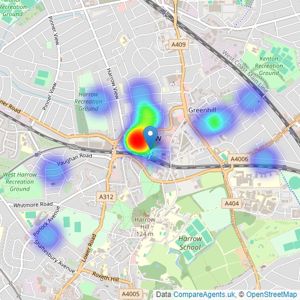 Anderson - Brown & Clarke, Harrow listings heatmap