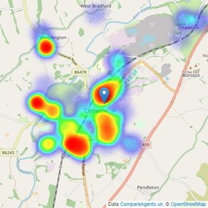 Anderton Bosonnet - Clitheroe listings heatmap