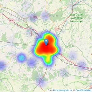 Andrew & Co Estate Agents - Ashford listings heatmap