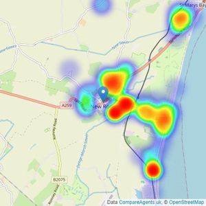 Andrew & Co Estate Agents - New Romney listings heatmap