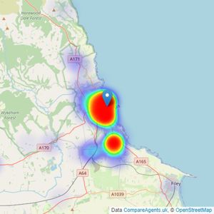 Andrew Cowen Estate Agency - Scarborough listings heatmap