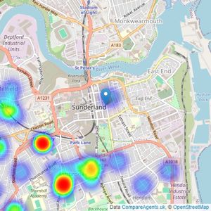 Andrew Craig - Sunderland listings heatmap