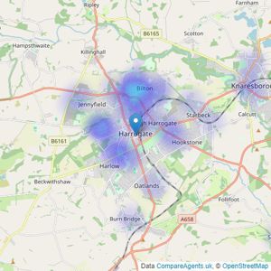 Andrew Hill Estate Agents - Harrogate listings heatmap