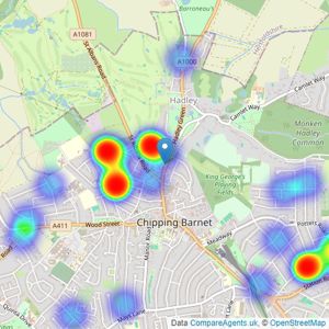 Andrew Ward - Barnet listings heatmap