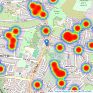 Andrew Ward - Potters Bar listings heatmap