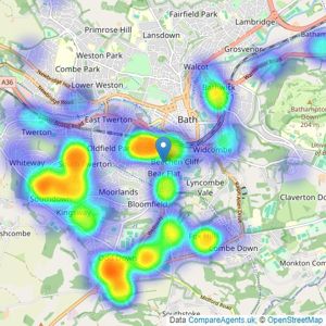 Andrews Estate Agents - Bear Flat listings heatmap