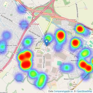 Andrews Estate Agents - Brockworth listings heatmap