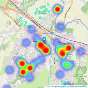 Andrews Estate Agents - Keynsham listings heatmap