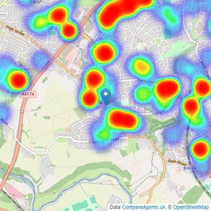 Andrews Estate Agents - Longwell Green listings heatmap