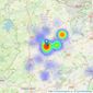 Andrews Estate Agents - Midsomer Norton listings heatmap