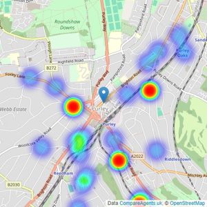 Andrews Estate Agents - Purley listings heatmap