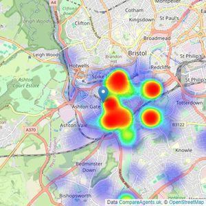 Andrews Estate Agents - Southville listings heatmap