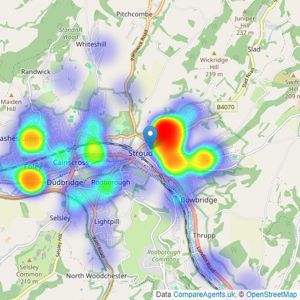 Andrews Estate Agents - Stroud listings heatmap