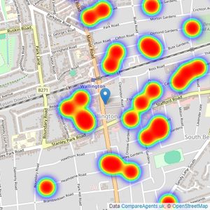 Andrews Estate Agents - Wallington listings heatmap