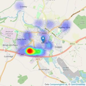 Andrews Estate Agents - Witney listings heatmap