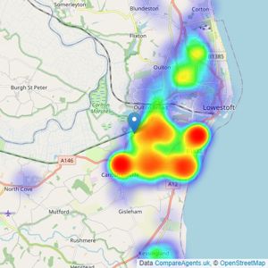 Ange & Co - Lowestoft listings heatmap