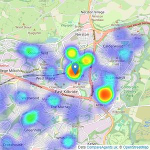 Angel Homes Ltd - East Kilbride listings heatmap