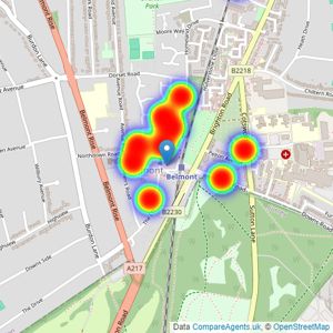 Ann Charles Property Services - Belmont listings heatmap