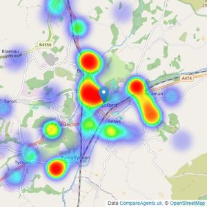 Anna Ashton Estate Agents - Ammanford listings heatmap