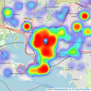 Anthony David & Co - Poole listings heatmap