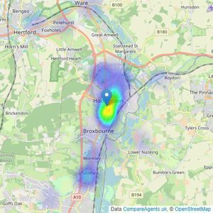 Anthony Davies - Hoddesdon listings heatmap