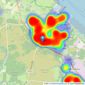 Anthony James Properties - Dibden Purlieu listings heatmap