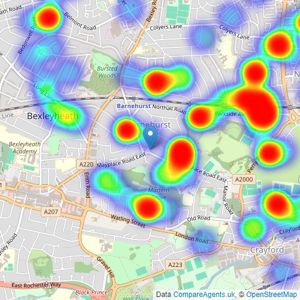 Anthony Martin Estate Agents - Barnehurst listings heatmap