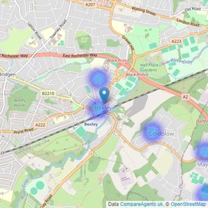 Anthony Martin Estate Agents - Bexley listings heatmap