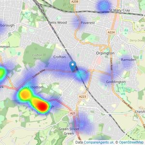 Anthony Martin Estate Agents - Locksbottom listings heatmap