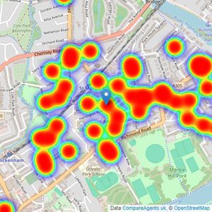 Antony Roberts Estate Agents - St Margarets - Sales listings heatmap