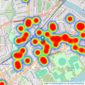 Antony Roberts Estate Agents - St Margarets - Sales listings heatmap