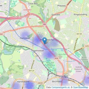 Apple Property Solutions - Great Barr listings heatmap