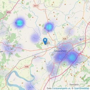 Appleby's Estate Agents - Highnam listings heatmap