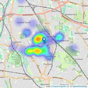 APX PROPERTIES - Bromley listings heatmap