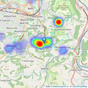 Aquarius Homes - Bath listings heatmap