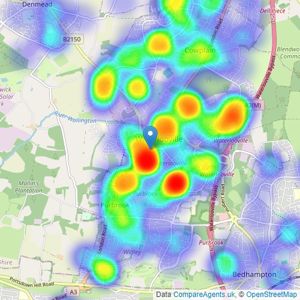 Archbold & Edwards - Waterlooville listings heatmap