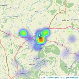 Archer & Co - Ross-on-Wye listings heatmap