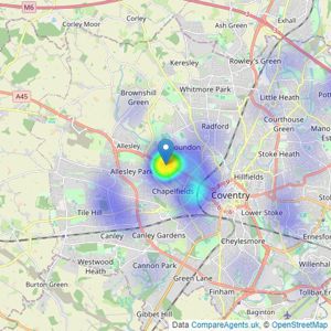 Archer Bassett - Coventry listings heatmap