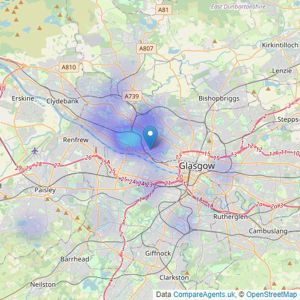 Archibald Sharp - Glasgow listings heatmap